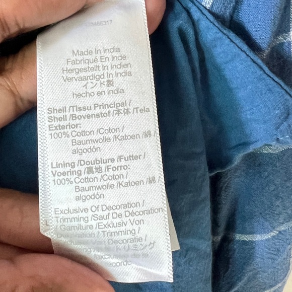 Madewell Blue Floral Embroidered Cicely Tiered Midi Dress in Plaid 100% Cotton 6 - Picture 10 of 10